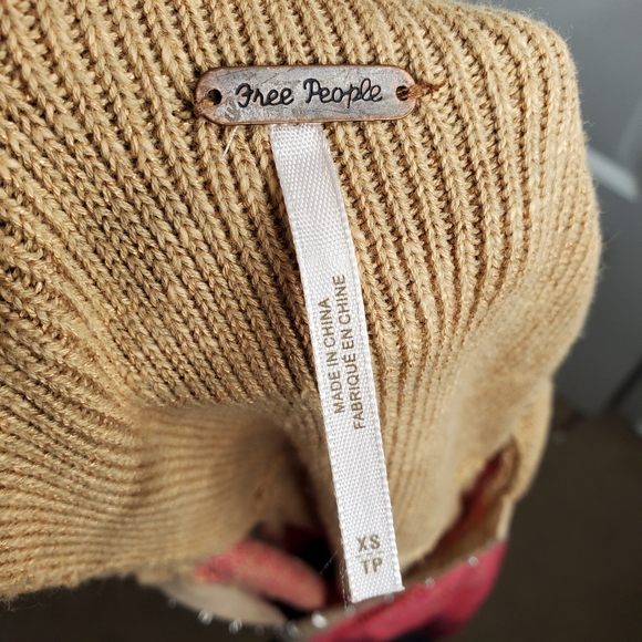 Free People || Boho Peplum Rainbow Vneck Polo Top - Picture 8 of 8